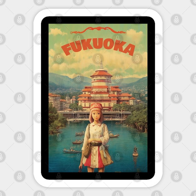 Fukuoka, Japan, Poster Sticker by BokeeLee